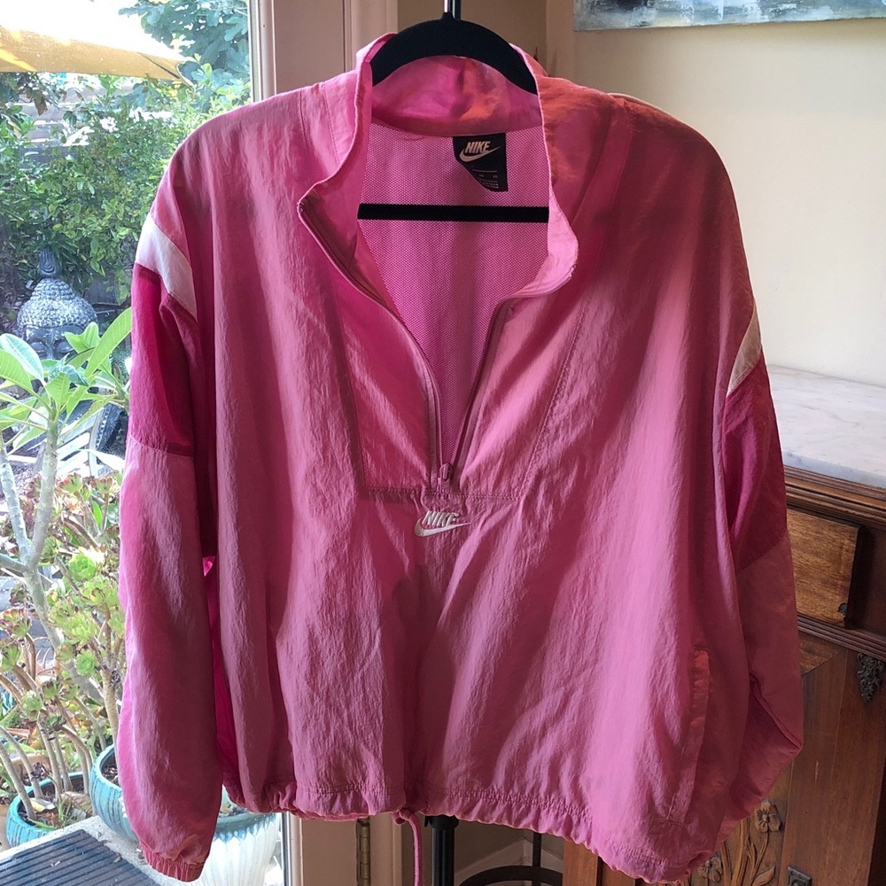 Nike Pink Half-Zip Bomber Windbreaker Jacket